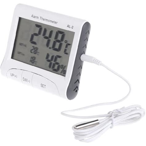 Thermomètre hygromètre numérique LCD avec alarme pour intérieur et