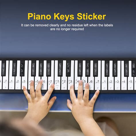 Mgaxyff Keyboard Sticker,Removable 88 Keys Piano Electronic Keyboard Note White Keys Stickers ...