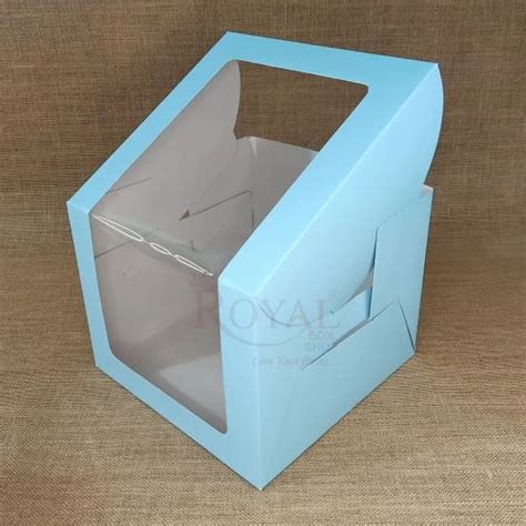 Gram Cake Box With Window L Shape X X Blue Color At Rs Piece