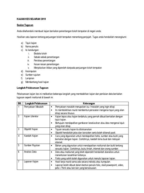 12 Contoh Laporan Kajian Kes Sejarah Tingkatan 2 My Tugas Riset