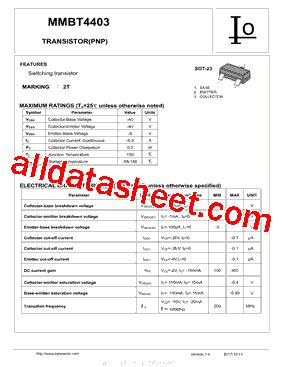 2T Marking MMBT4403 Datasheet PDF Bytesonic Electronics Co Ltd