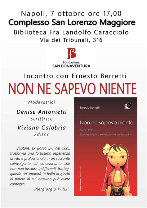 Presentazione Libro “non Ne Sapevo Niente” Di Ernesto Berretti