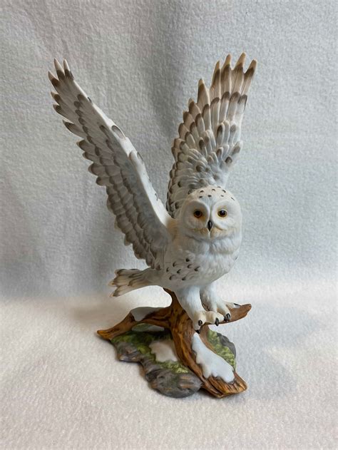 Homco Arctic Flight Snowy Owl Figurine With Etsy