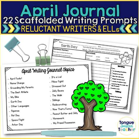 April Monthly Writing Journal Spring Writing Prompts Made By Teachers