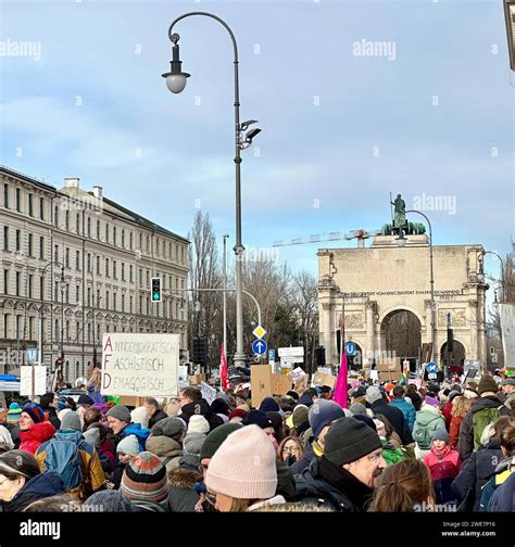 Crowd At The Demonstration Against Right Wing Extremism In Front Of The