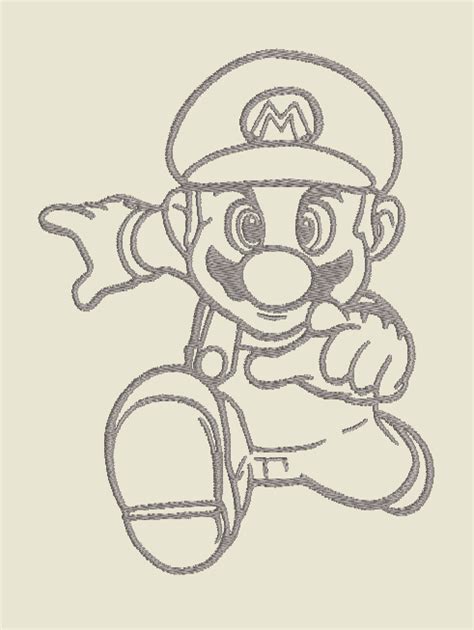 Embroidery Pattern Super Mario Runs Lineart A G E Store Patterns