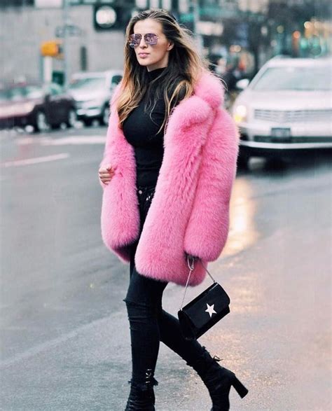 Pink Faux Fur Coat Fur Coats Women Pink Fur Coat Fur Fashion