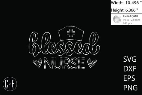 Blessed Nurse Rhinestone Template Svg