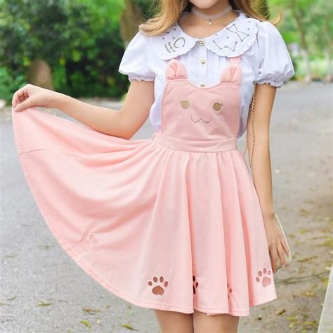 Kitty Cat Paws Sweet Suspender Dress Pastel Pink Fit For A Princess Neko Lovers Unite This