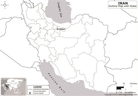 Iran Outline Map Iran Outline Map With State Boundaries