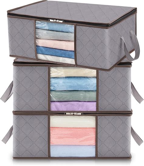 Lifewit Pack Clothes Storage Bag Foldable Storage Boxes With Lids