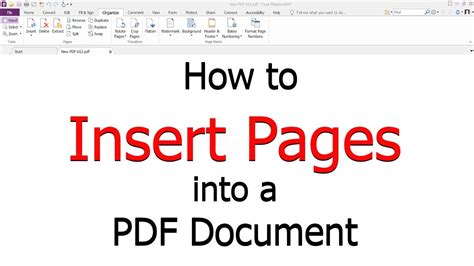 How To Insert Pages Into A Pdf File In Foxit Phantompdf Youtube