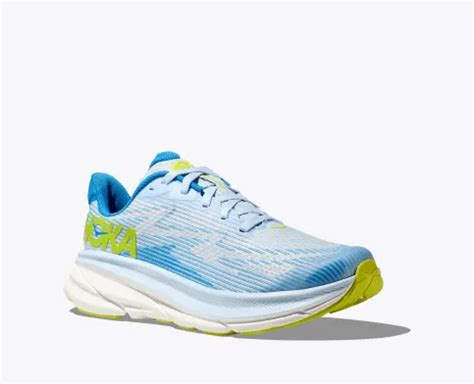 Hoka Kid's Youth Clifton 9 Athletic Shoes-Ice Water/Evening Primrose | Cleary's Shoes & Boots