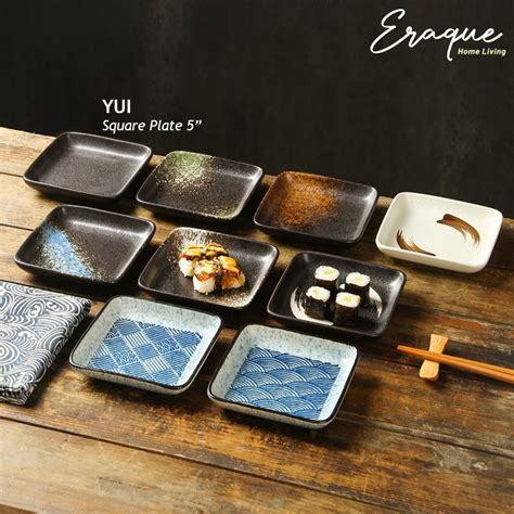 Jual Yui Japanese Square Plate Piring Saji Makan Sushi Petak Kecil