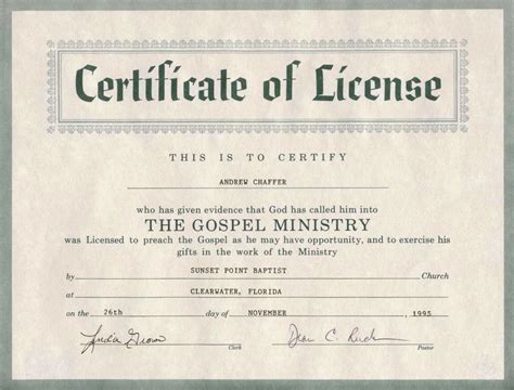 Printable Pastor Ordination Certificate Template