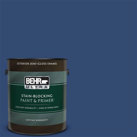 Behr Ultra Gal S H Navy Blue Semi Gloss Enamel Exterior Paint