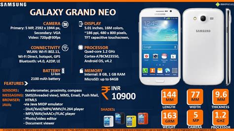 Samsung Galaxy Grand Neo Features Specifications Details