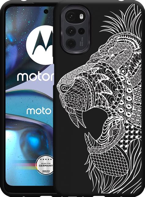 Motorola Moto G Hoesje Zwart Leeuw Mandala Wit Designed By Cazy Bol