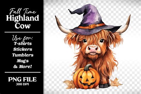 Highland Cow Halloween Png Clipart Graphic By Lisa Smith · Creative Fabrica