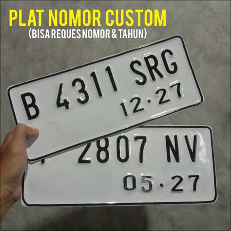 Plat Nomor Custom Plat Nomor Motor Set Plat Nomor Baru Putih