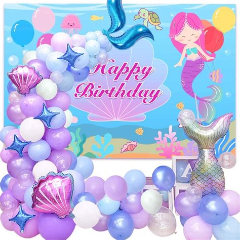 Mmtx Year Old Girl Birthday Party Decorations Mermaid Balloon