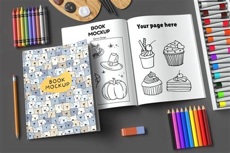 X Coloring Book Cover And Pages Mockup