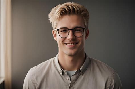 Premium AI Image | A young smiling man in glasses and a shirt