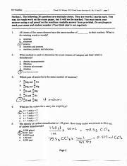 Chem Final Sample W Pdf Course Hero