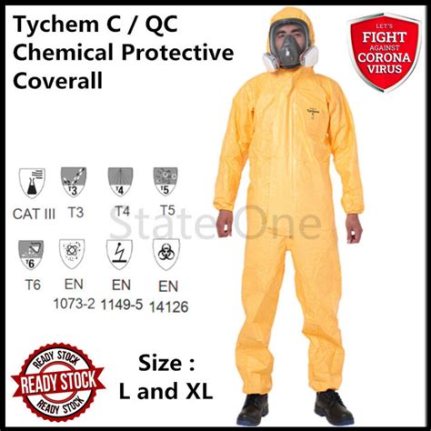 Dupont Tyvek Tychem C Qc 2000 Yellow Chemical Protective Hooded