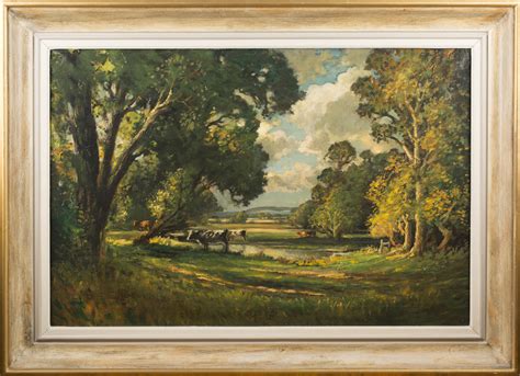 Edwin Harris Sussex Meadow 20th Century Oil On Canvas Artists