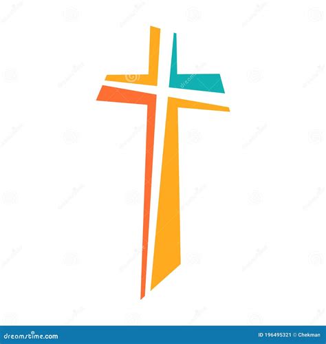 Icono De La Cruz Cristiana Icono De La Cruz Del Vector Aislado Stock De