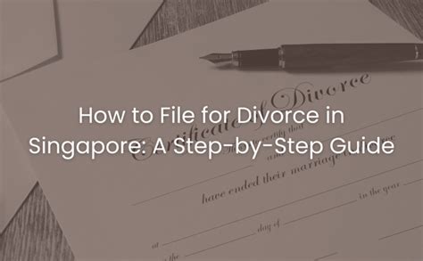 How To File For Divorce In Singapore A Step By Step Guide Yy Lee