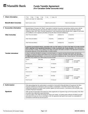 Manulife Client Transfer Form Fill Online Printable Fillable Blank