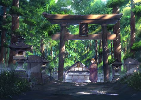 Shrine Original View Wallpaper Forest Wallpaper Original Wallpaper