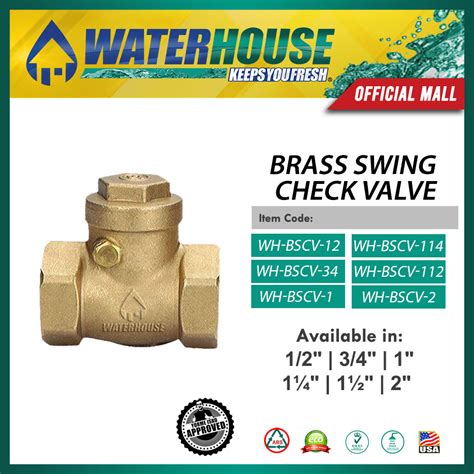 Waterhouse Brass Swing Check Valve