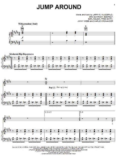 Download House Of Pain "Jump Around" Sheet Music & PDF Chords | Piano ...