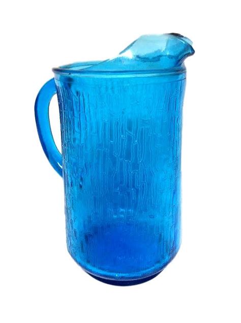 Vintage Anchor Hocking Ice Tea Blue Glass Pitcher Etsy Blue Glass Pitcher Glass Pitchers