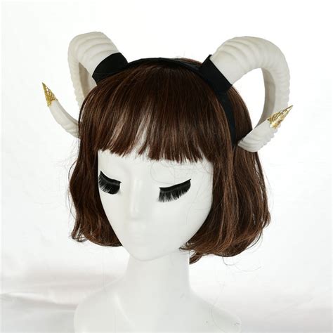 Devil Horns Headdress Gothic Ram Horns Headband For Women Hair