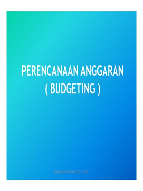 Perencanaan Anggaran Pdf Pdf