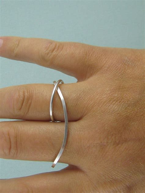 Sterling Silver Two Finger Ring Sterling Silver Double Finger Ring