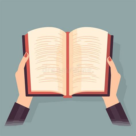 Hands Holding Open Book For Read Hand Book Reading Vector Illustration