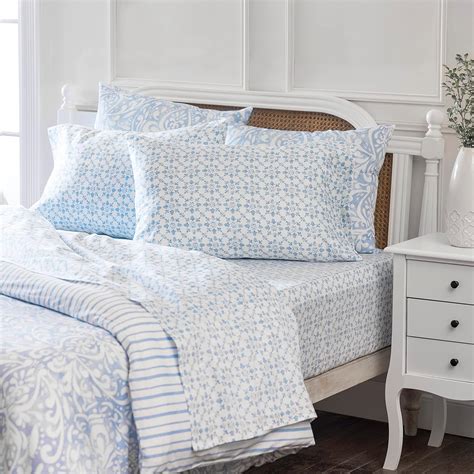 Martha Stewart Matilde Medallion Full Bed Sheets 4 Piece