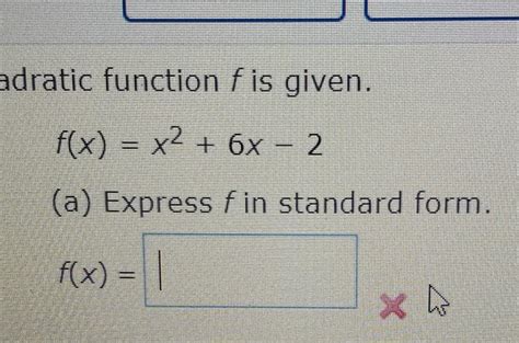 Solved Adratic Function F Is Given F X X X A Express Chegg