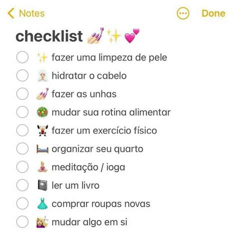 Checklist Contendo Uma Lista De Coisas Que Uma Mulher Ou Garota Pode