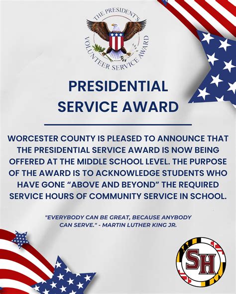 Presidential Service Award Snow Hill Middle School