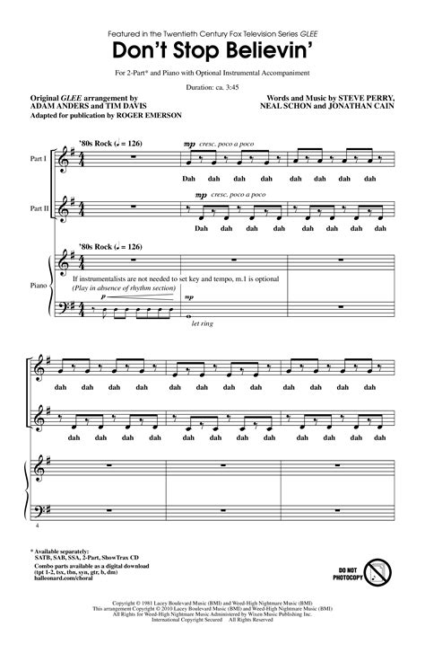 Dont Stop Believin Sheet Music By Journey Official