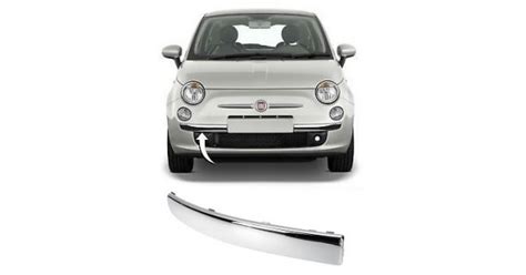 Bandeau pare chocs avant droit passager chromé Fiat 500 2007 09 2015