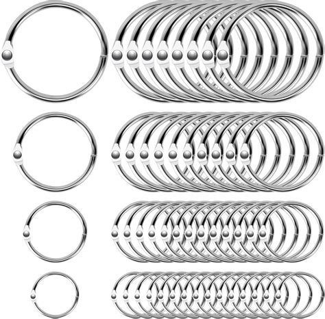 Towviy 120PCS Anneaux de Reliure 15 20 25 32mm Anneaux Articulés