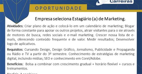 Fanor Carreiras Est Gio Em Marketing