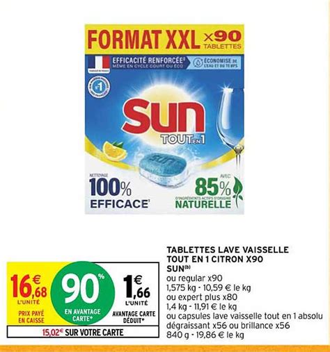 Promo Tablettes Lave Vaisselle Tout En Citron X Sun Ou Regular X